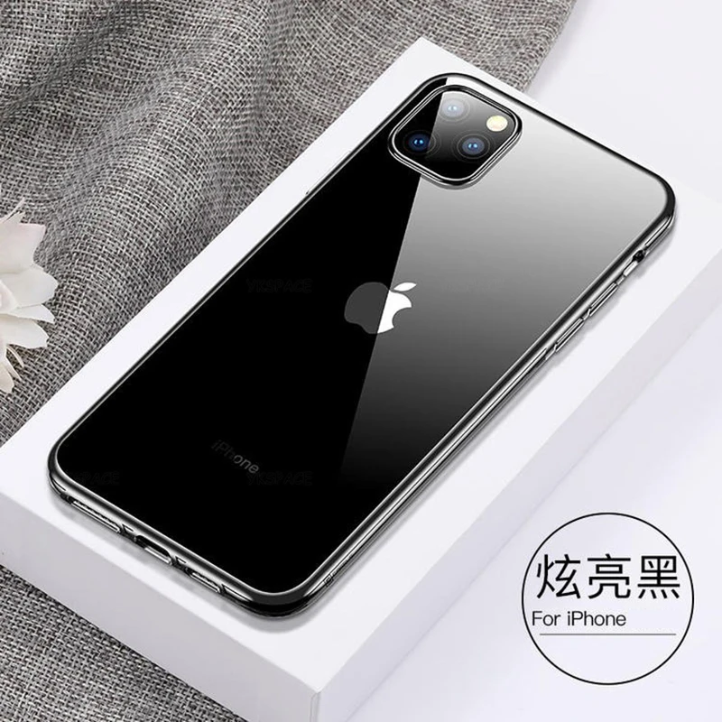 Soft TPU Coque Phone Case for iPhone 8 7 SE X XS XR 11 12 13 MIni 14 15 Pro Max Plus Silicone Luxury Plating Edge Cover
