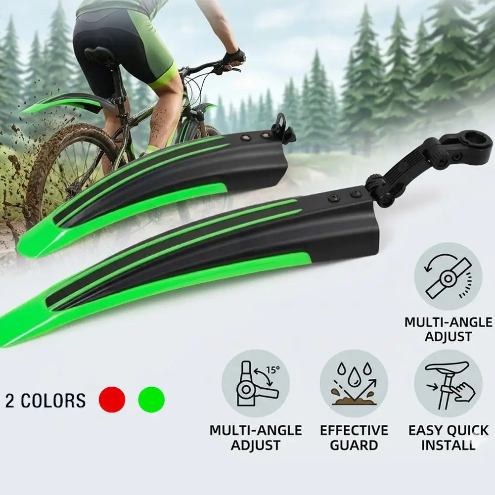 1 Set Bicycle Mudguard Durable Bicycle Fender Adjustable Bike Fender Splash Water Dirt Protection Mountain Bike Front Rear Fend