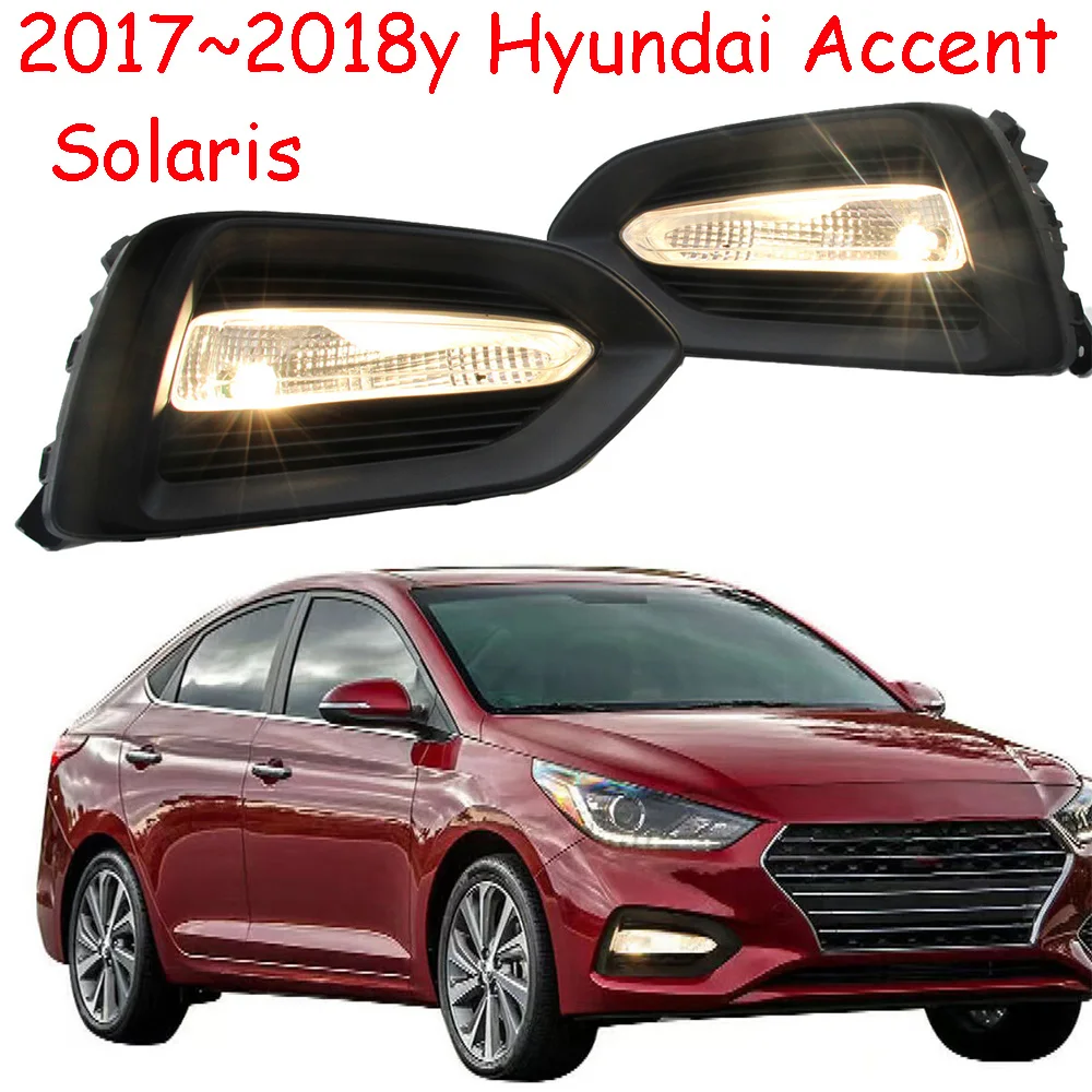 

car bupmer head light for Hyundai Accent lamp headlight 2017~2018y car accessories fog for Hyundai Accent headlamp