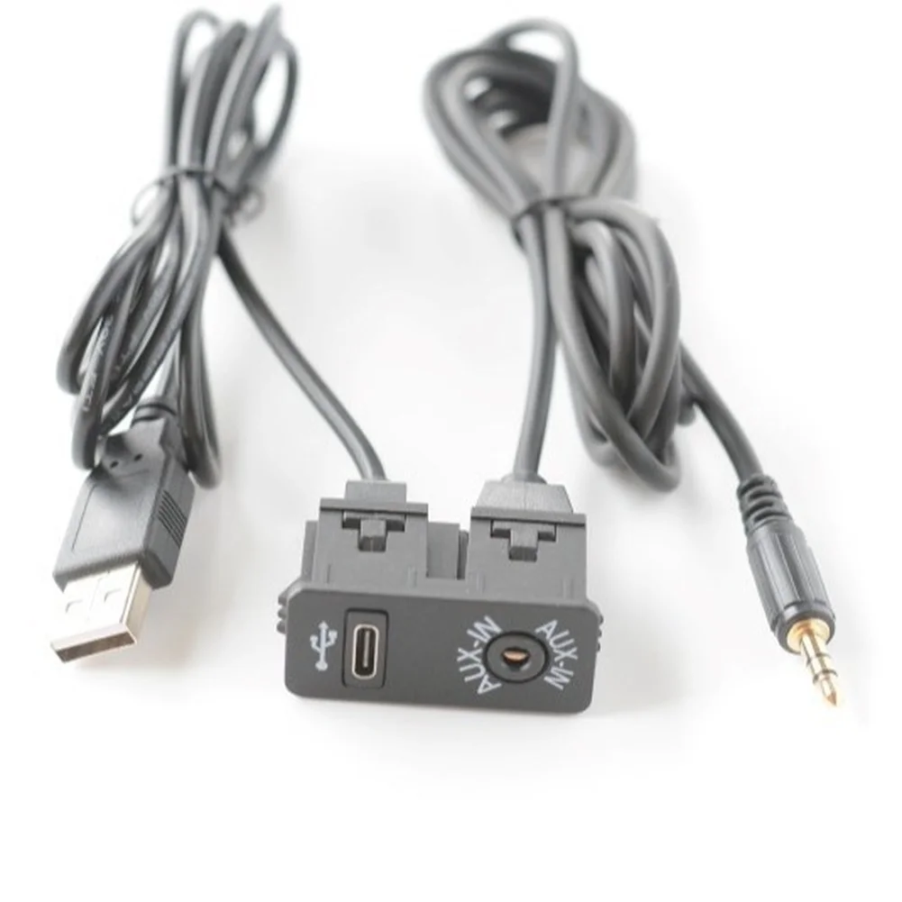 

For BMW Dashboard Extension Cable AUX+TYPE-C Panel Flush Mount Extension Cable Auto Electronics Accessories