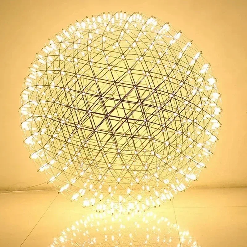 Brief Loft  Modern Spark Ball LED Chandelier Firework Stainless Steel Pendant Lamp for Home Decoration Lighting
