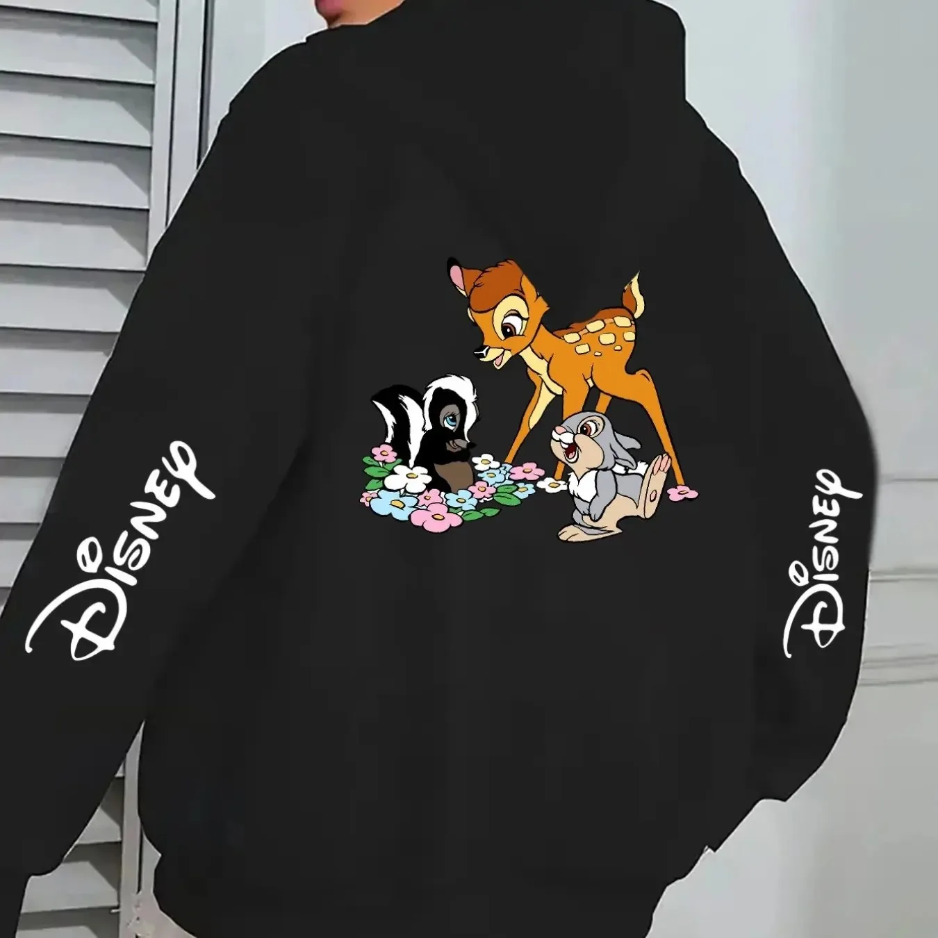 

2026 Толстовка с графическим рисунком Disney Bambi для мужчин и женщин, модная хлопковая теплая толстовка для активного отдыха, свободная повседневная куртка унисекс