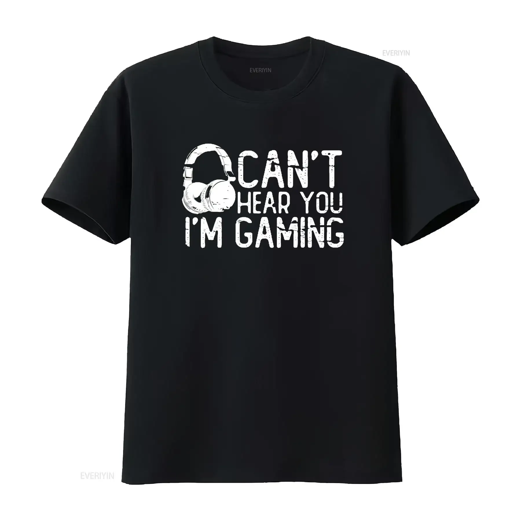 

Can t Hear You I m Gaming Headset Video Games Gamer Mens Funny Shirt Black vintage Washed Stylish Slightly designer clothes