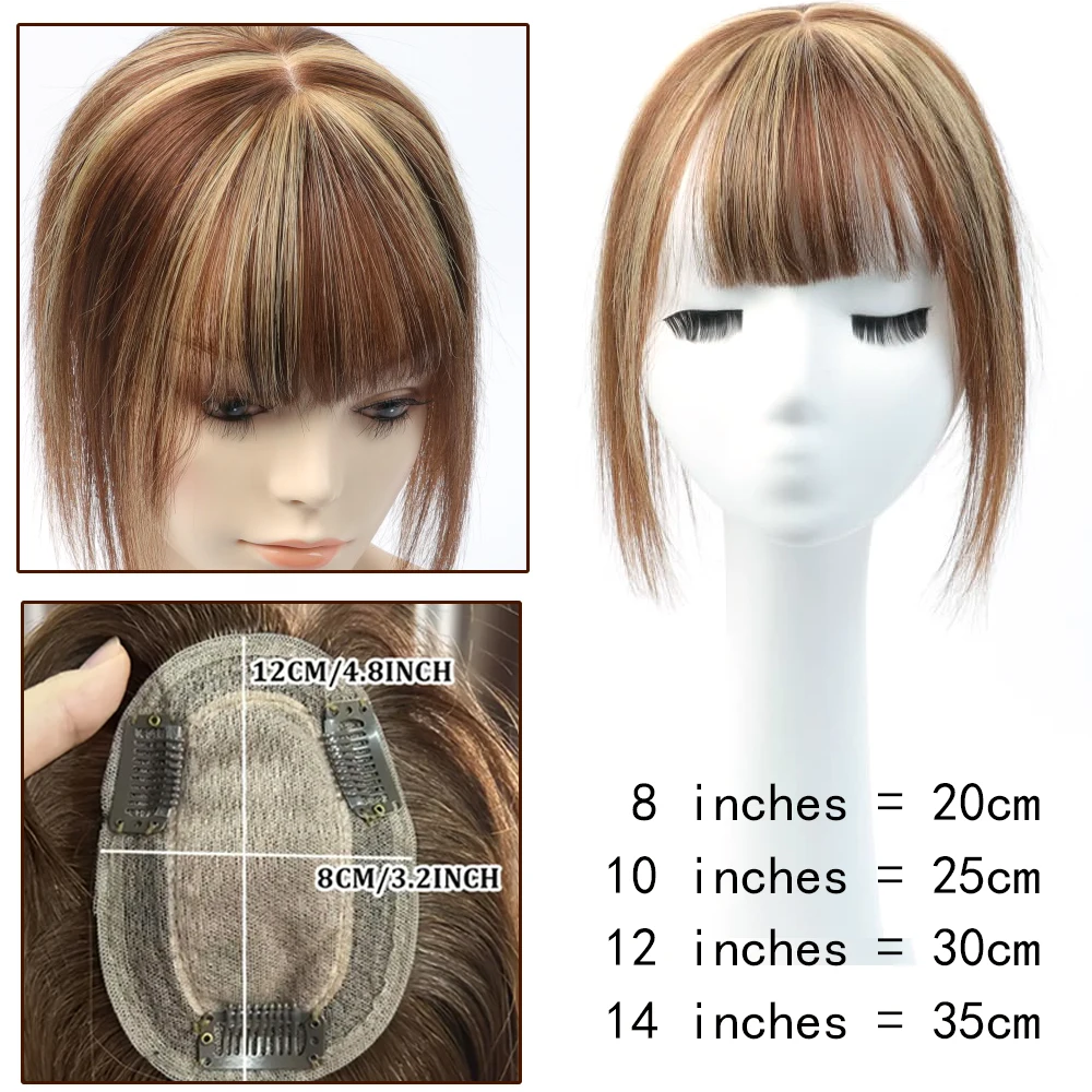 

Невидимый женский парик для тонких волос, 3 зажима, парик из натуральных волос 8-12 дюймов, натуральный вид, заколка для наращивания волос, размер парика 8x12