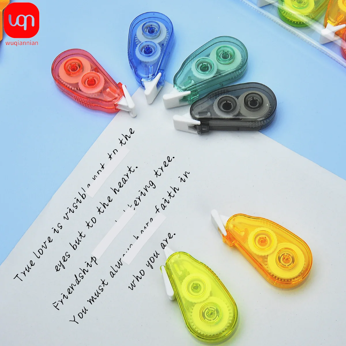 WNQ-6PCS Mini Correction Tape Soft Grip Smooth Operation Plastic Morandi Color Student Stationery Office Supplies