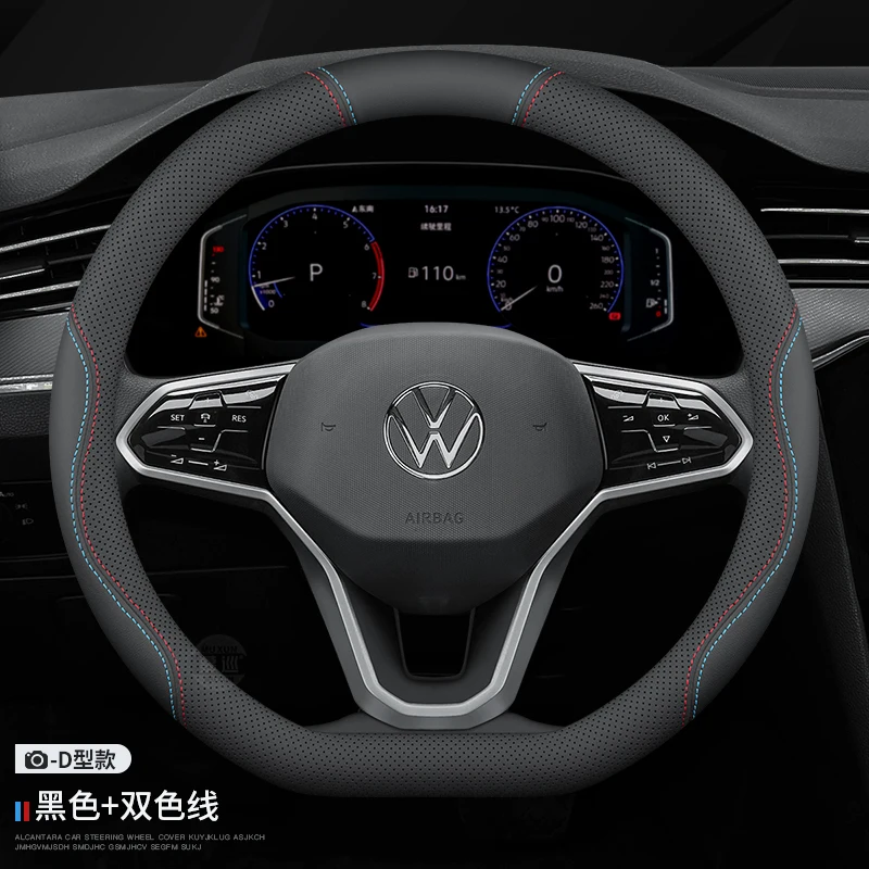 Für Volkswagen VW Magotan Arteon Golf GTI Beetle CC Tiguan Bora Santana MK7 Leder Auto-Lenkradbezug Auto-Zubehör