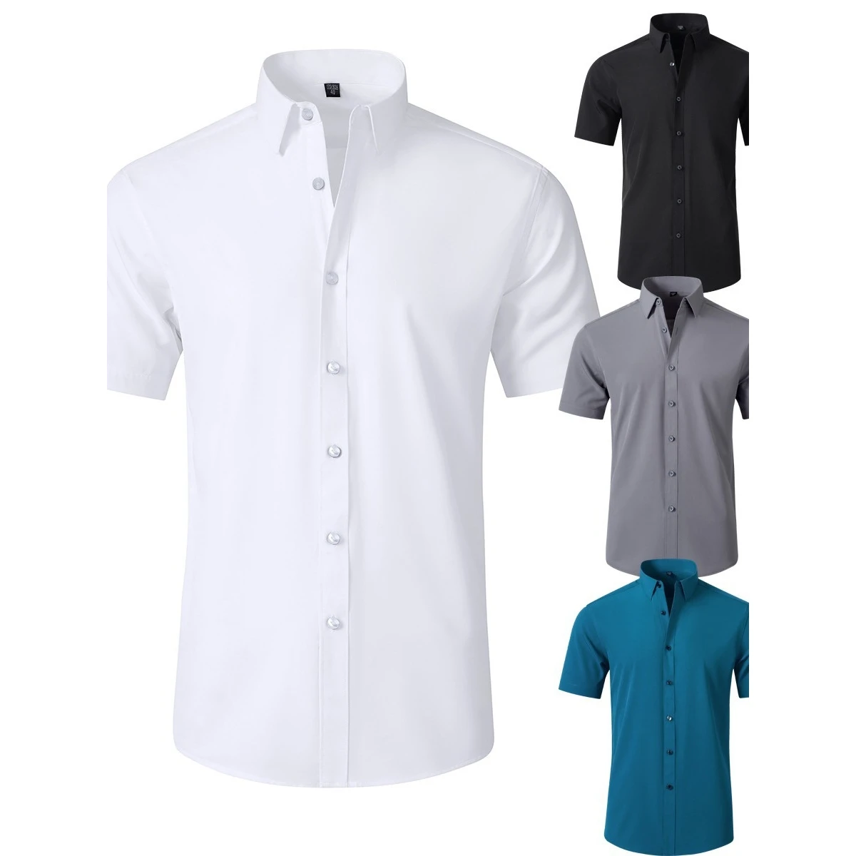 

Мужская повседневная одежда без бренда ort Sve irt, четырехсторонняя стрейч, без железа, для отдыха, чистый цвет, теплый, летний сезон