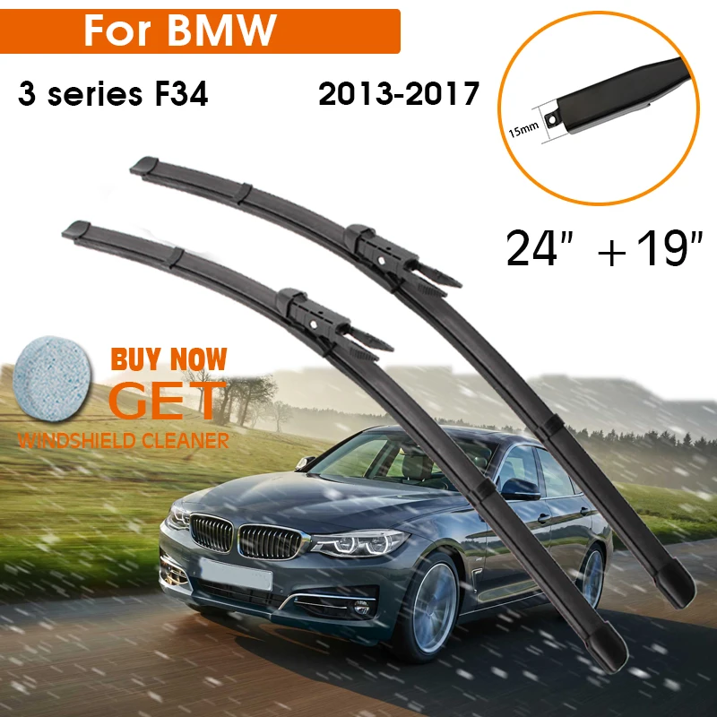 

Car Wiper For BMW 3 series F34 2013-2017 Windshield Rubber Silicon Refill Front Window Wiper 24"+19" LHD RHD Auto Accessorie