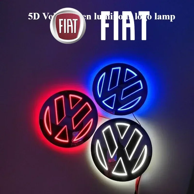 

11cm 5D Logo Light LED Rear Badge Light Front Grille For VW Passat POLO MAGOTAN CC Bora Golf Jetta Logo Light VW Trunk Sticker