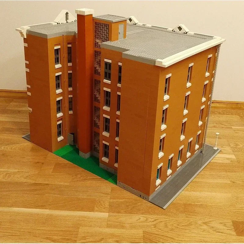 Street View Model Moc Building Blocks Apartment Building Model Technology Brick DIY Assembly Construction Toy Holiday Set Gifts