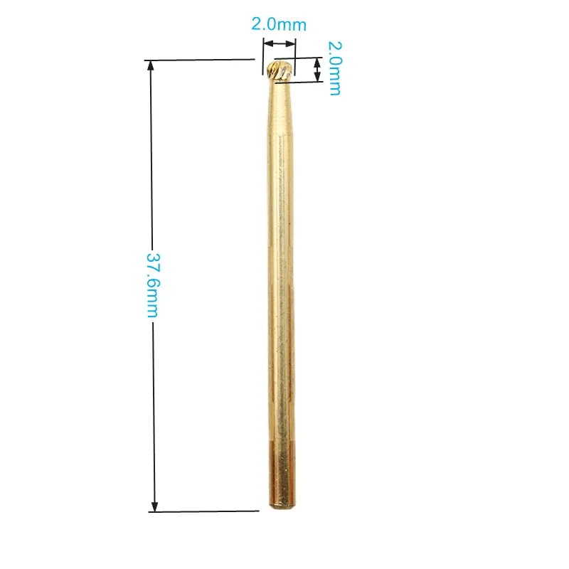 EasyNail Pro. Gold cuticle clean Ball Shape Tungsten Carbide Bur Nail Drill Bit Cutter Nail Files Nail Electric Drill Accessory.