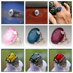 Milan New Explosive Inlaid Color Opal Rings for Women Female European and American Fashion All-match for High Jewelry