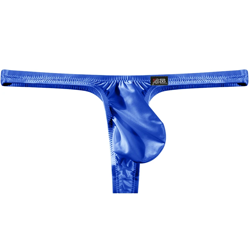 Men's Underwear Thong Ultra-Thin Ice Silk Breathable Sexy Low-Rise T-Back Stretch-Fit Under