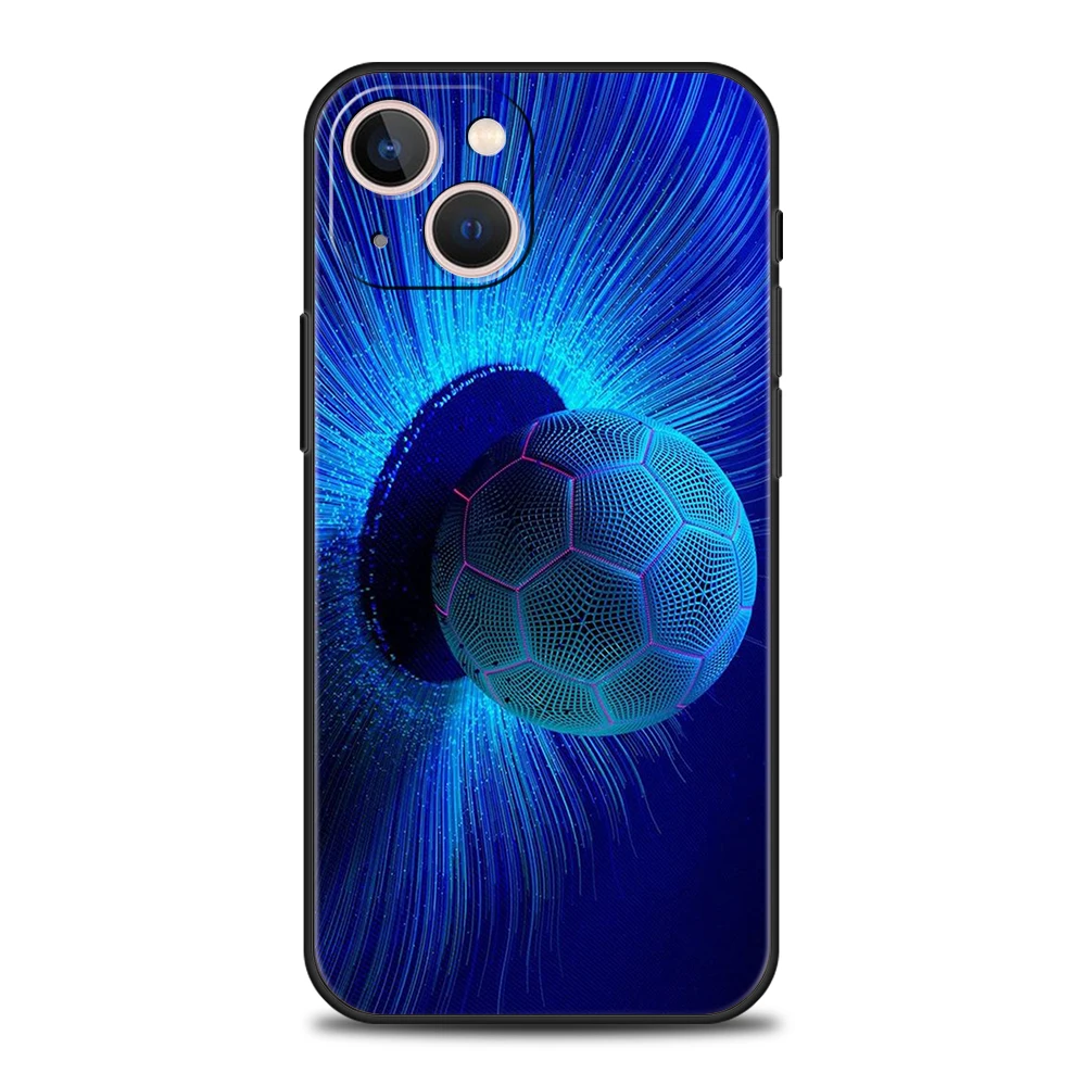 Voetbal Sport Voetbal Telefoonhoesje Cover Voor Iphone 16 15 14 13 12 Pro Max Xr Xs 11 7 8 Plus Schokbestendige Siliconen Softshell Tas