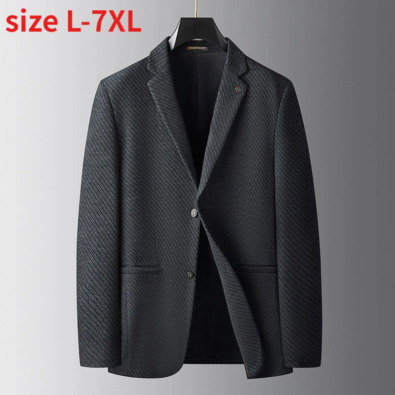 New Arrival Fashion Suepr Large Autumn Winter Men's Casual Striped Printed Suit Jacket Plus Size L XL XXL XXXL 4XL 5XL 6XL 7XL