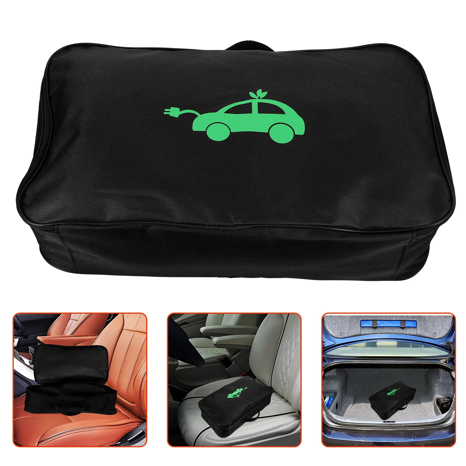 Ev Storage Bag Portable Heavy-Duty Organizer for Electric Vehicle Charging Cables with Hand Strap Trunk Car Travel Use