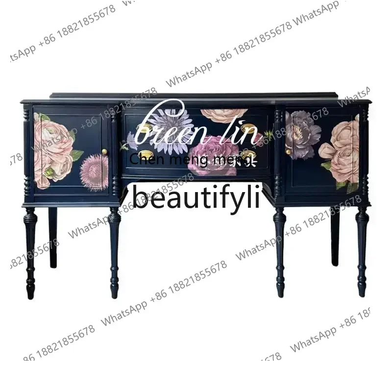 

Новое поступление, французский ретро-прихожая из цельного дерева, входной шкаф, американский кантри, ручная роспись, шкафчик высокого класса