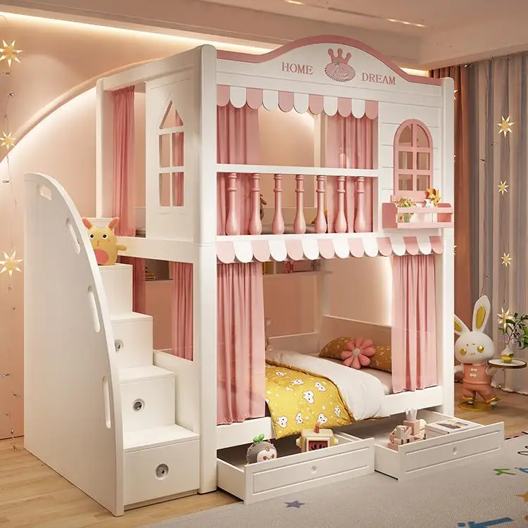 Children's bed Bunk bed Castle tree house bed Small apartment Adult multi-function bunk  Princess