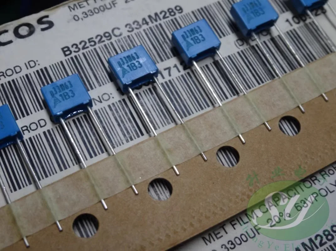 20PCS EPCOS 0.33uf/63v 330nf u33 334 New 5MM thin film capacitor B32529C334M289