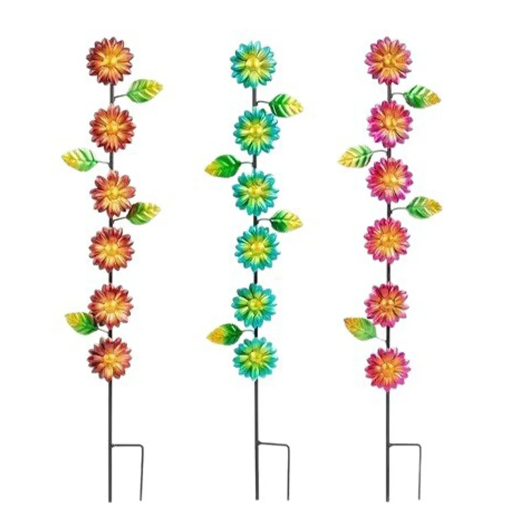 

3pcs Crafts Metal Decorative Garden Stakes Creative Art Flower Ground Stake Plant Shaped Garden Pile Flower Pot