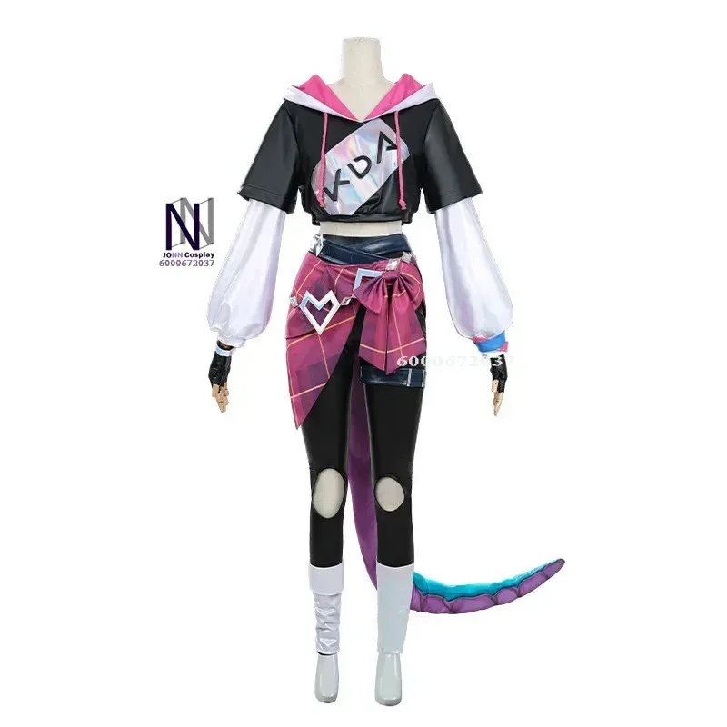Jogo liga das lendas/lol neeko kda cosplay traje feminino super fã traje festa de halloween conjunto completo com caudas o camaleão