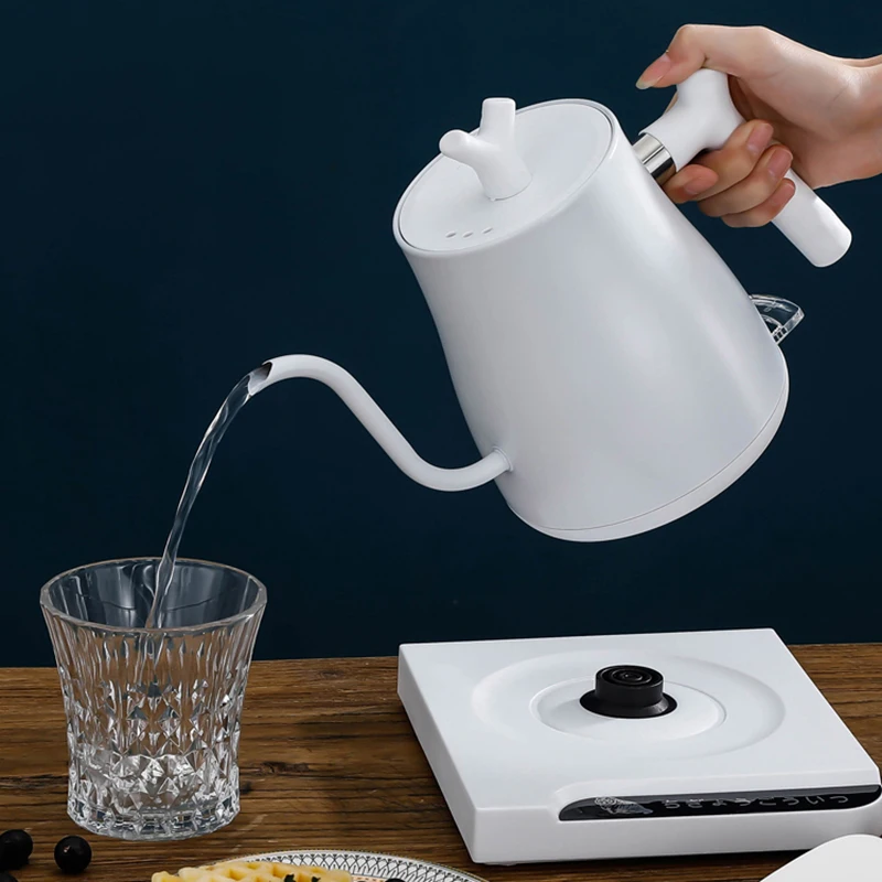 1.0L Electric Kettle Gooseneck Teapot Hand Brewed Coffee Pot Household Quickly Boil Water Kettle 304 Stainless Steel Linner 220V