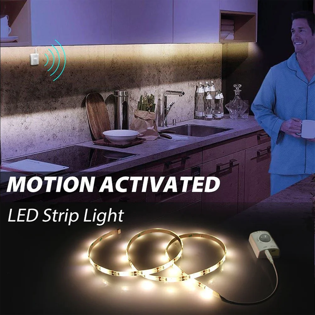 

3000K Led Sensor Strip Light Warm White Self-Adhesive Waterproof For Cabinet Bedroom Garden Corridor Tree String Lights Night
