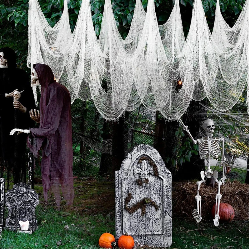 Halloween Creepy Cloth 6pcs Reusable Fabric Creepy For Halloween Indoor Outdoor Festive Atmosphere Enhancer Gauze Fabric