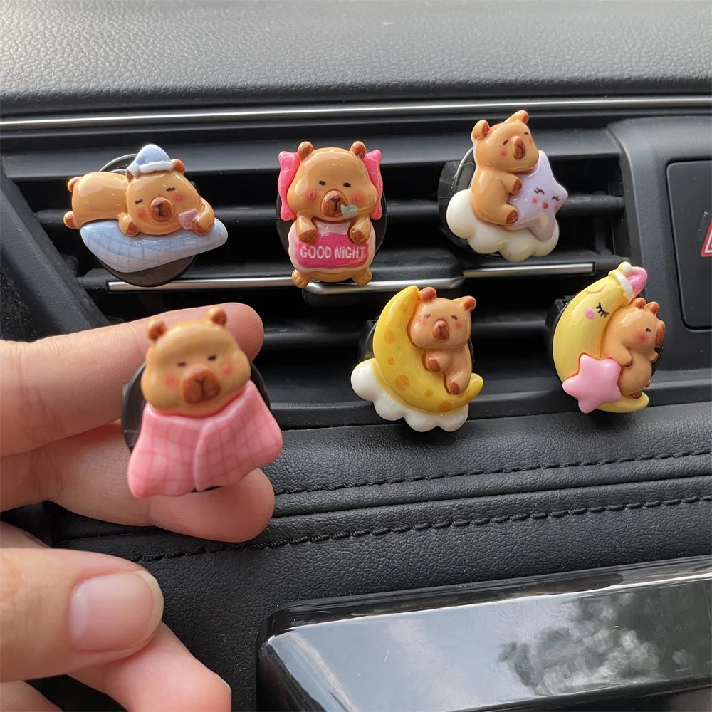 Car perfume clip creative capybara cute car air conditioning outlet aromatherapy clip car interior decoration