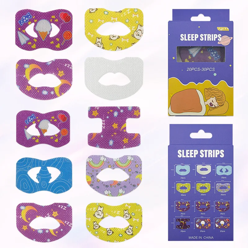 30Pcs Cartoon Anti-snoring Tape Children Sleep Shut Up Tape Breathing correction Tape Orthotic Tape Shut Up tape