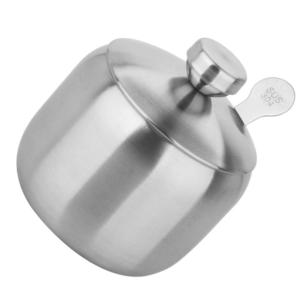 

Stainless Steel Seasoning Jar Spices Shaker Canisters Holder Salt Pot with Lid Condiment Kitchen Jars