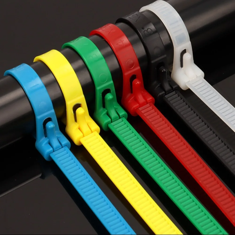 50pcs Quality 5*200 Cable Zip Tie Nylon Loose Slipknot Nylon Straps Ties Fixed Binding Reusable Nylon Cable Tie