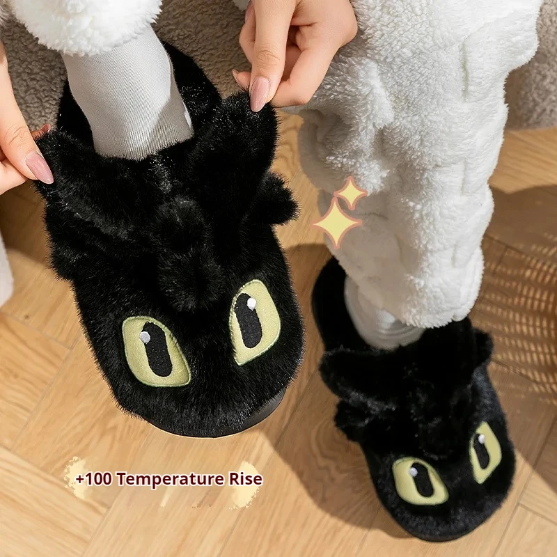 

Toothle Cotton Slippers In Winter Cute Fleece-Lined Thickened Slippers - Non-Slip Warm Indoor & Outdoor Plush Cartoon Slippers