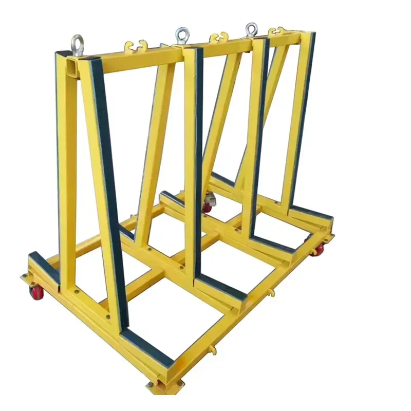 A frame trolley for marble granite slabs and glass