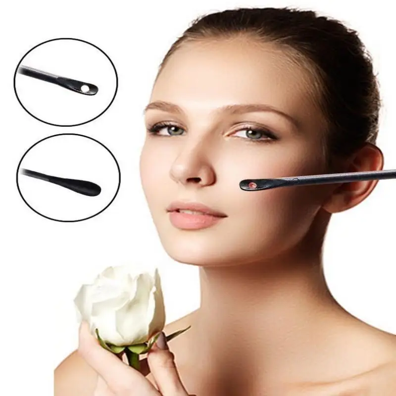 Extracteur de points noirs et de boutons, pelle pour le nez, nettoyage jetable de l'acné, outil de coton-tige, bâton de grattage pour l'élimination des points noirs