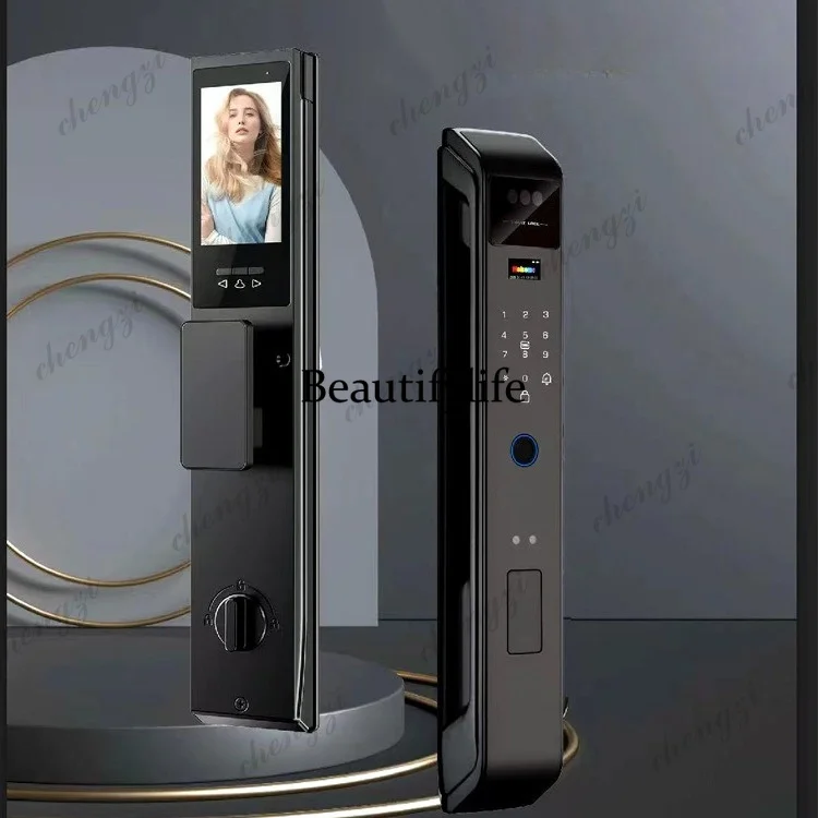 Fully automatic smart door lock monitoring intercom fingerprint, smart password, home electronic lock