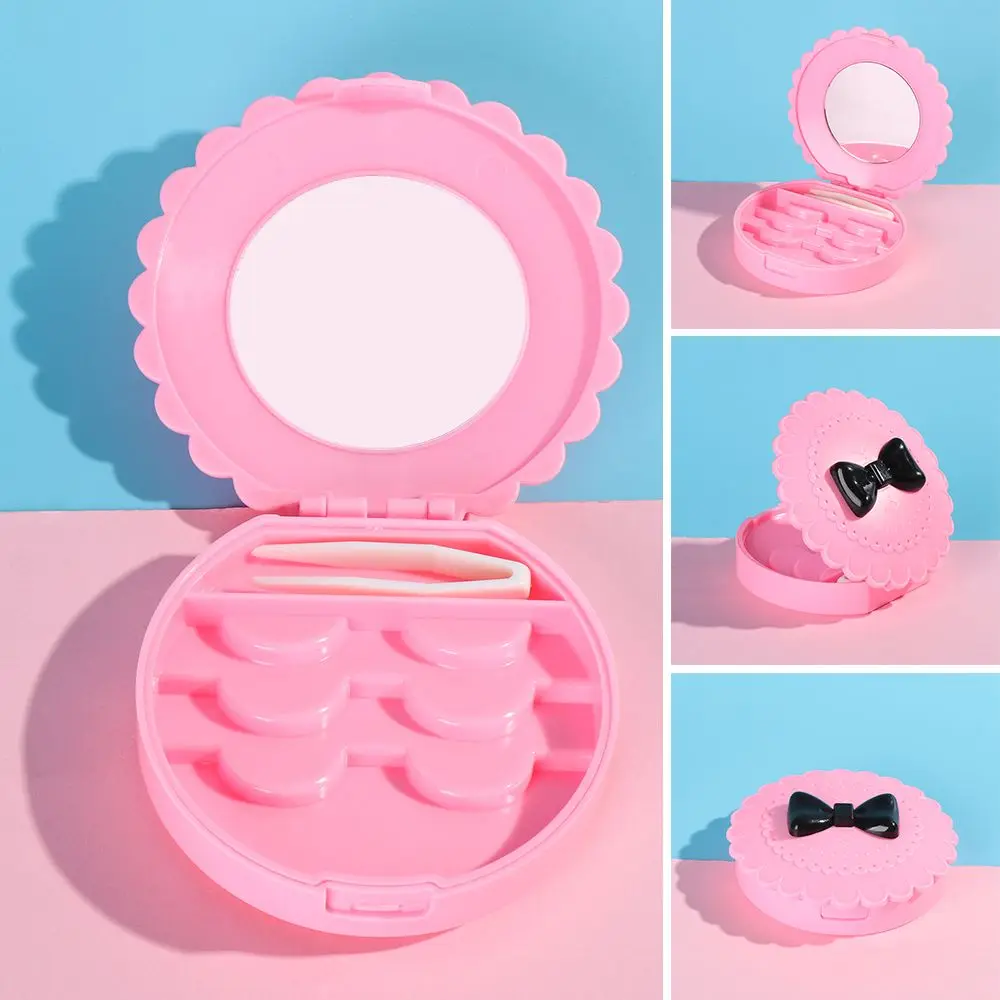 

Fashion Pink Plastic False Eyelash Box Makeup Tool Lashes Container Box Lashes Organizer