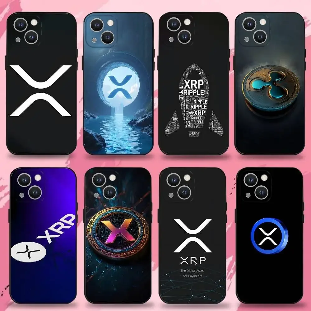 

Xrp Ripple Crypto Phone Case For iPhone 16,15,14,13,12,11 Plus,Pro Max,XS,X,XR,SE,Mini,8,7,Soft Silicone Black Cover