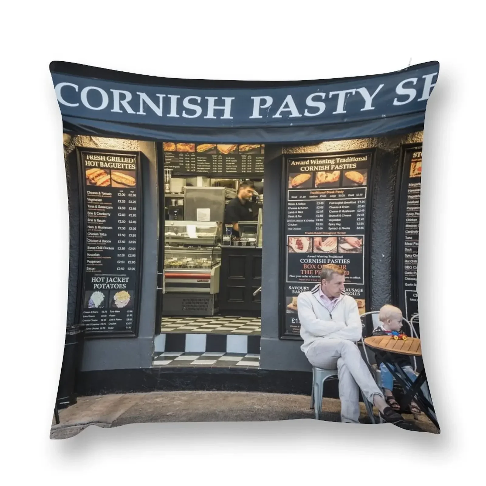 

cornish pasty shop Throw Pillow Cushions Home Decor Christmas Covers pillow