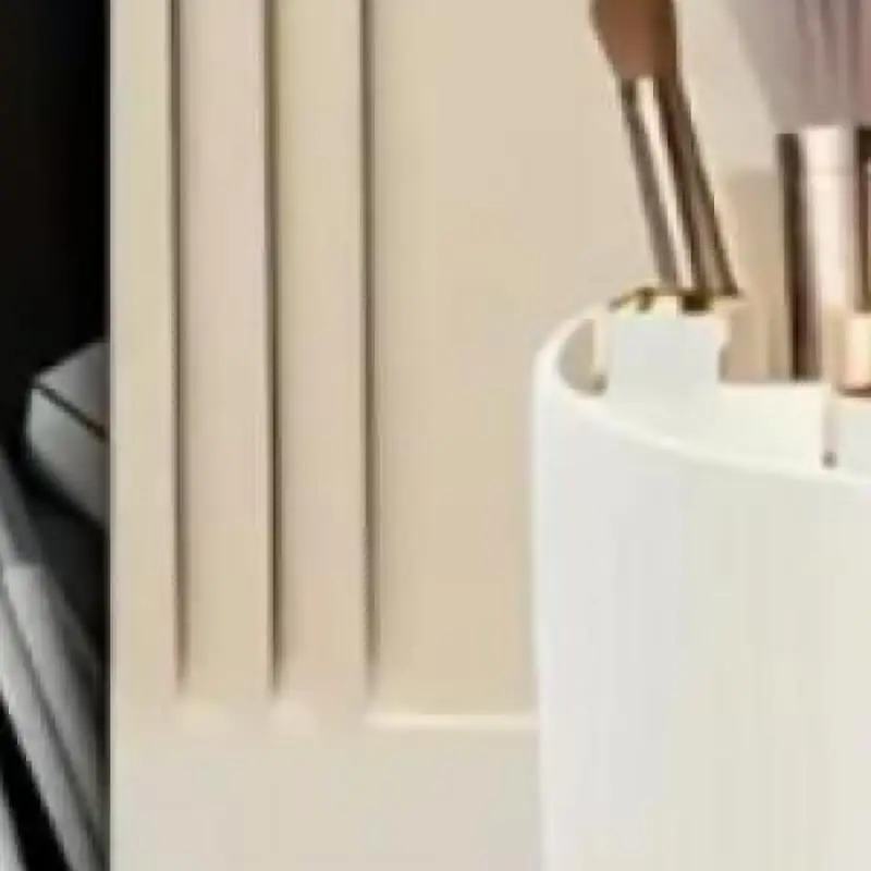 

5-Tier Rotating Makeup Organizer - Durable Cosmetic Caddy for Brushes, Lipsticks, Skincare, Stationery - Luxury Stripe Desk Stor