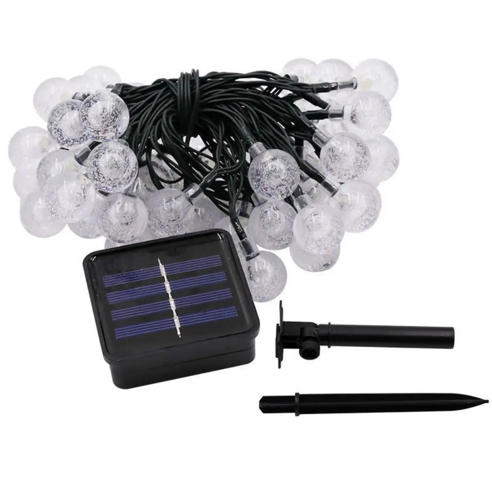 6m/7m/10m Crystal Globe Lights Led Decorative Lights Solar String Lights Portable Long Service Life Camping Decoration