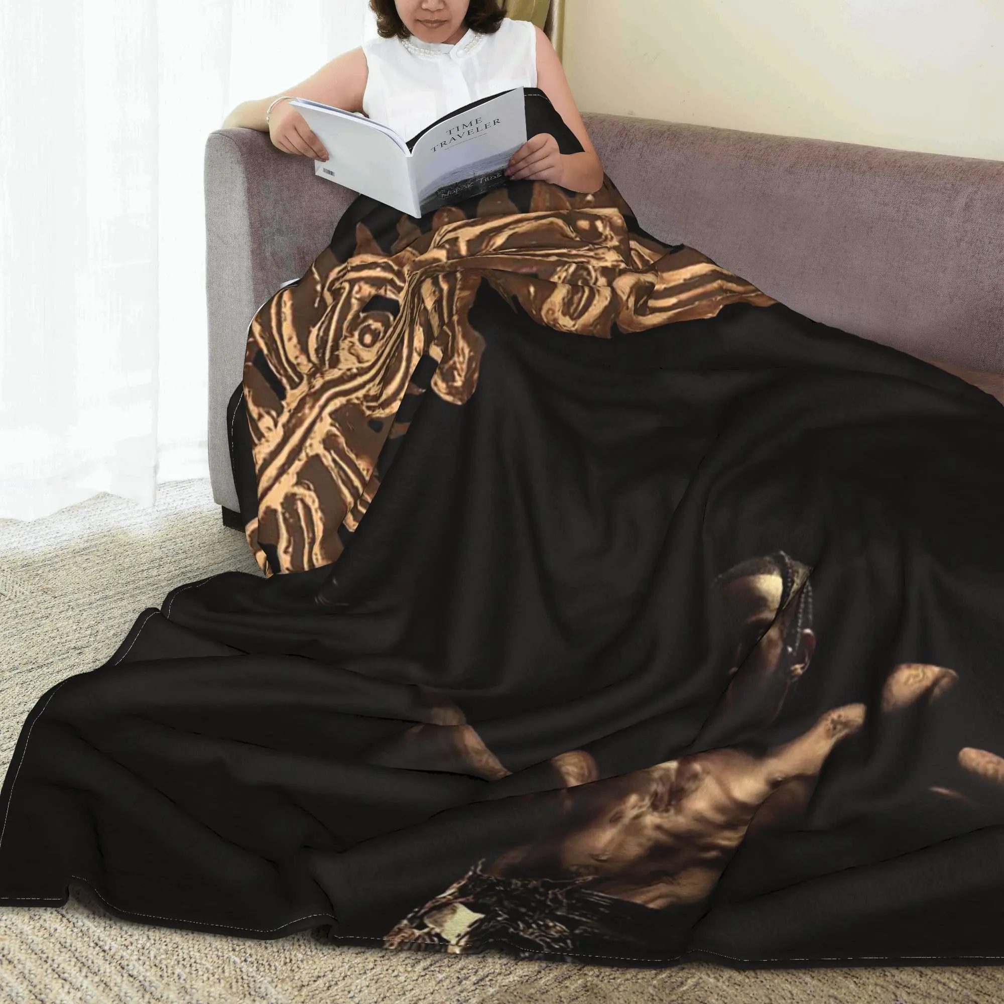 Travis Utopia Scotts Rapper Hip Hop Blankets Multi-function Fleece Throw Blanket for Home Bedroom Outdoor Throws Bedspread Quilt