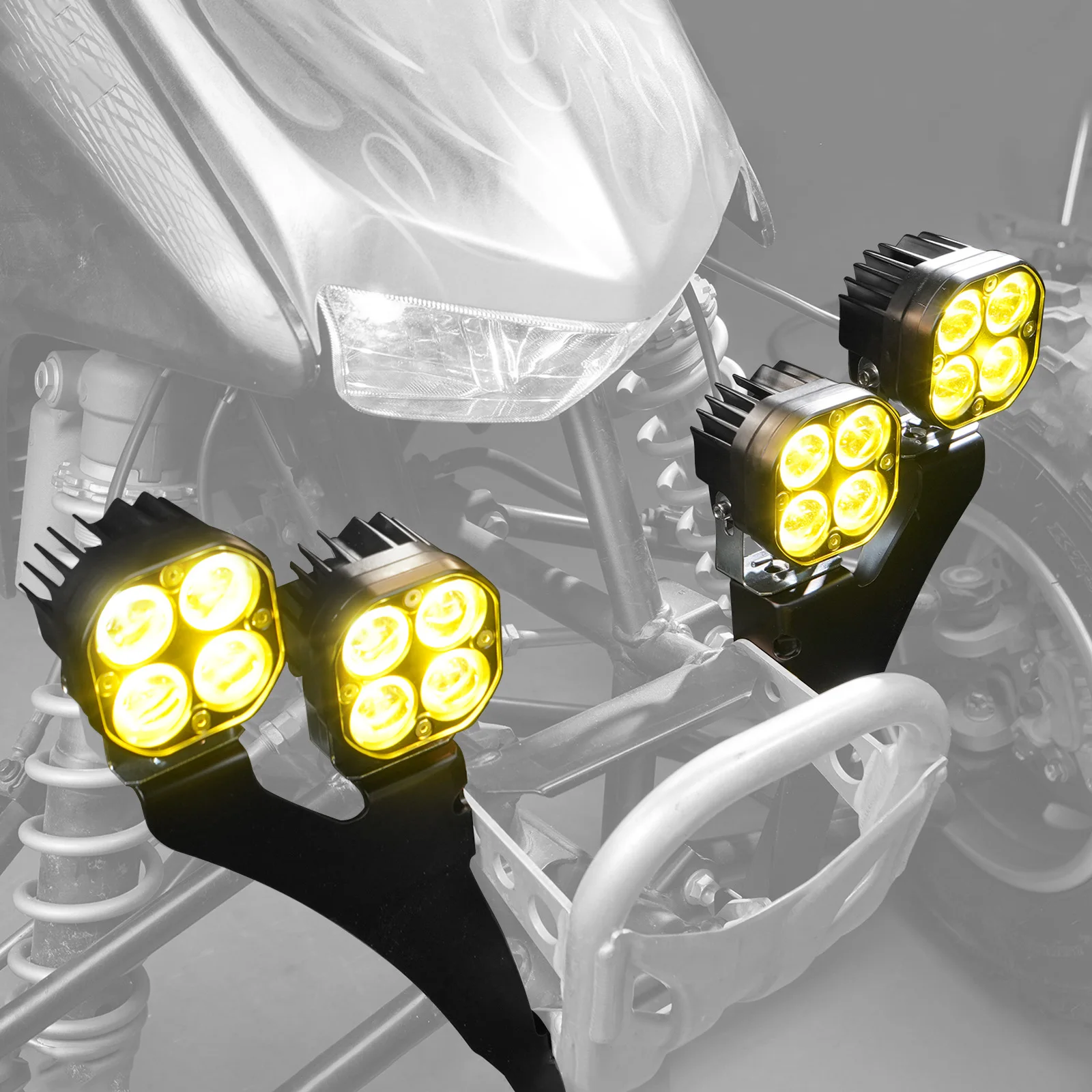 4PCS 3030 LED Chips Front Headlight Work Light for Honda TRX450R TRX 450 R 2006-2009 TRX450ER TRX 450ER 2006-2014 #81150-HP1-600