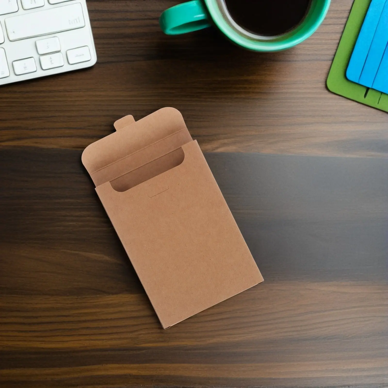 

50Pcs Thick Kraft Paper Postcard Box Versatile Blank Card Holder for DIY Branding Presents Holiday Cards Business Mailing