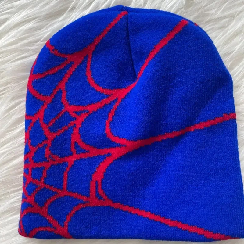 Stricken Spinnennetz Design Hut Skullies Beanies für Männer Frauen Pullover Pile Cap Y2k Goth Warme Beanie Hüte Neue Hip-hop Street Cap – Detail 9