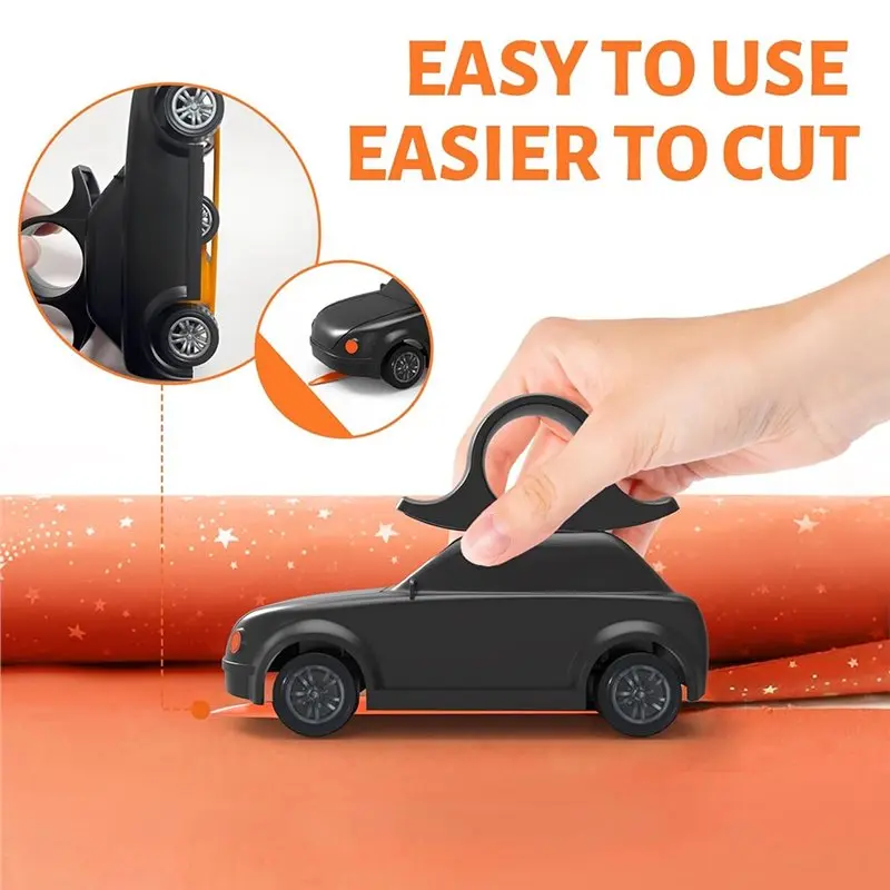 Gift Wrap Tool 2Pcs Wrapping Paper Cutter With Wheels Straight Line Paper Roll Cutter For Birthday Christmas