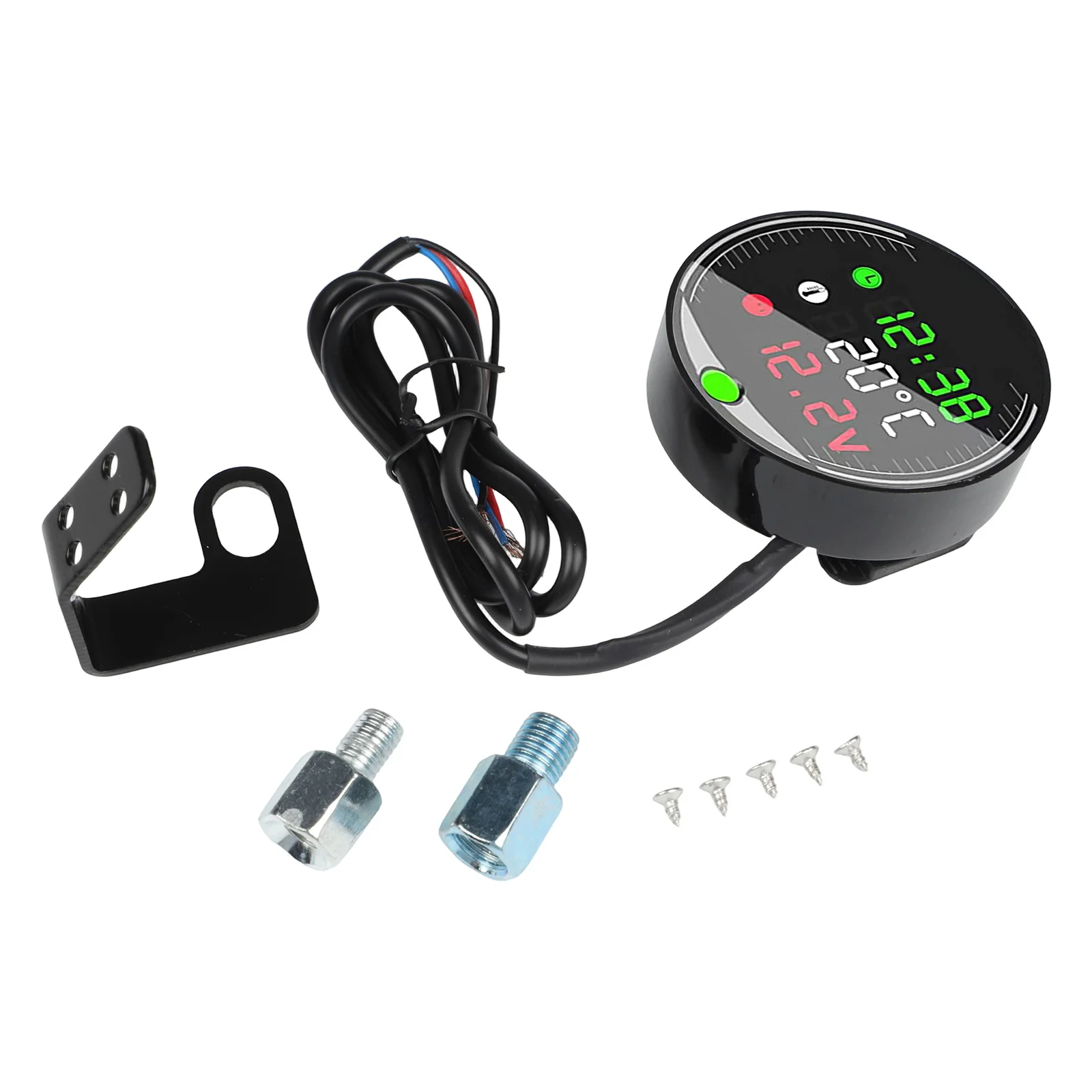 Digital Display Voltmeter Ambient Temperature Meter 9-24V Compatibility Enhanced Riding Experience Integrated Dashboard Meter