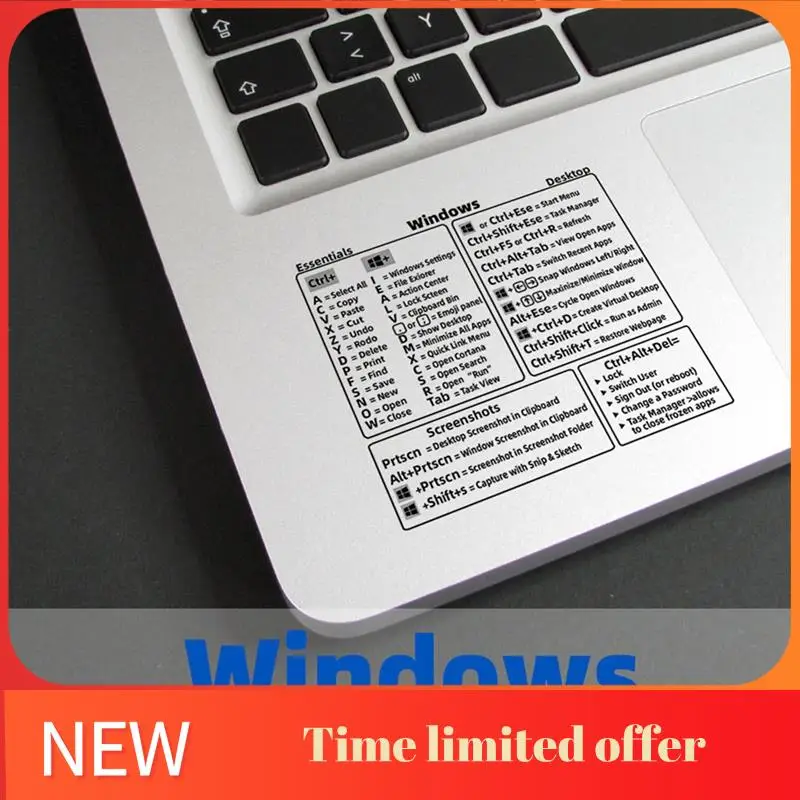 ABHU Reference Keyboard Shortcut Stickers PC Laptop Desktop Short Cut Sticker