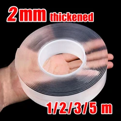 2mm Thickened Transparent Double Sided Tape Nano Tape Waterproof Wall Stickers Reusable Heat Resistant Decoration Tapes 1/2/3/5m