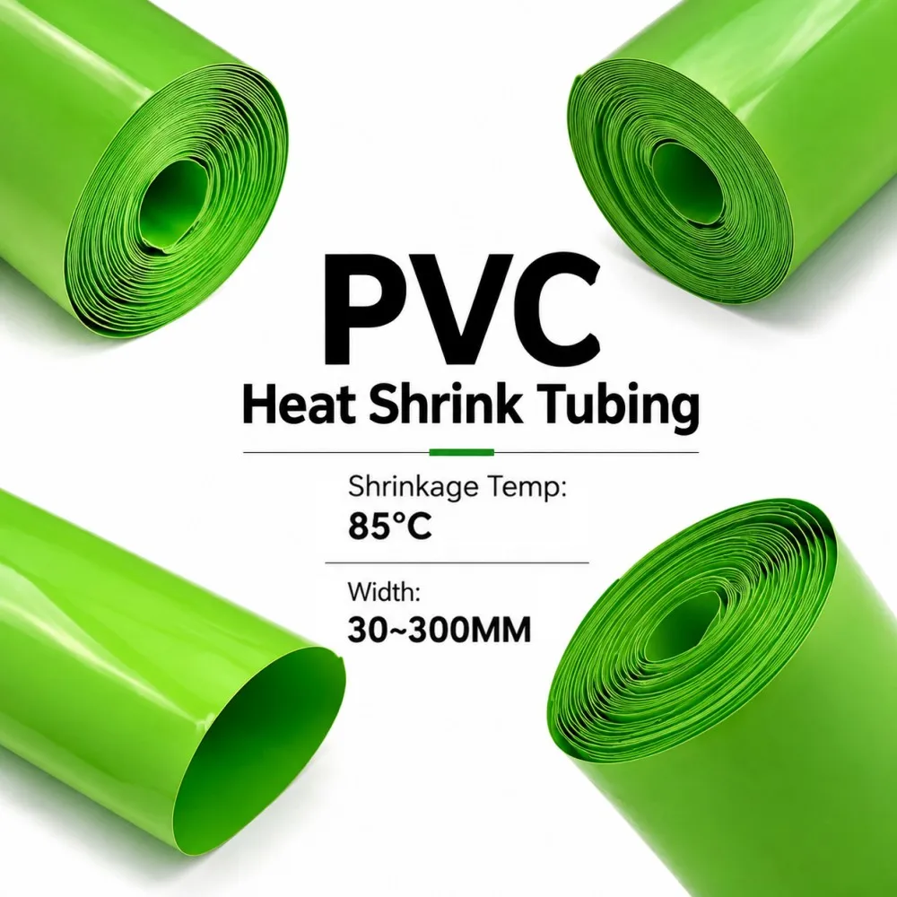 GreenPVC Of 18650 Battery Packs Cable Sleeve Width 30mm -300mm Heat Shrink Tube Packaging Protection Lithium Battery Film